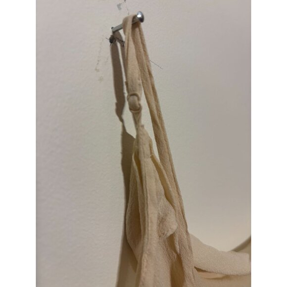 Vintage Victoria Secret Beige Lingerie Slip Dress w Low Back Tie Detail & Cowl N - Picture 7 of 10
